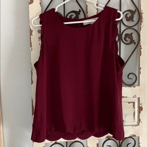 Beautiful Maroon Sleeveless Blouse